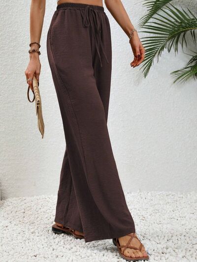 Wide Leg Drawstring Pants - Flyclothing LLC