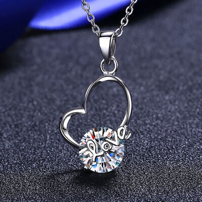 2 Carat Moissanite Heart 925 Sterling Silver Necklace - Flyclothing LLC