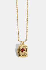 Heart Zircon Box Pendant Copper Necklace - Flyclothing LLC