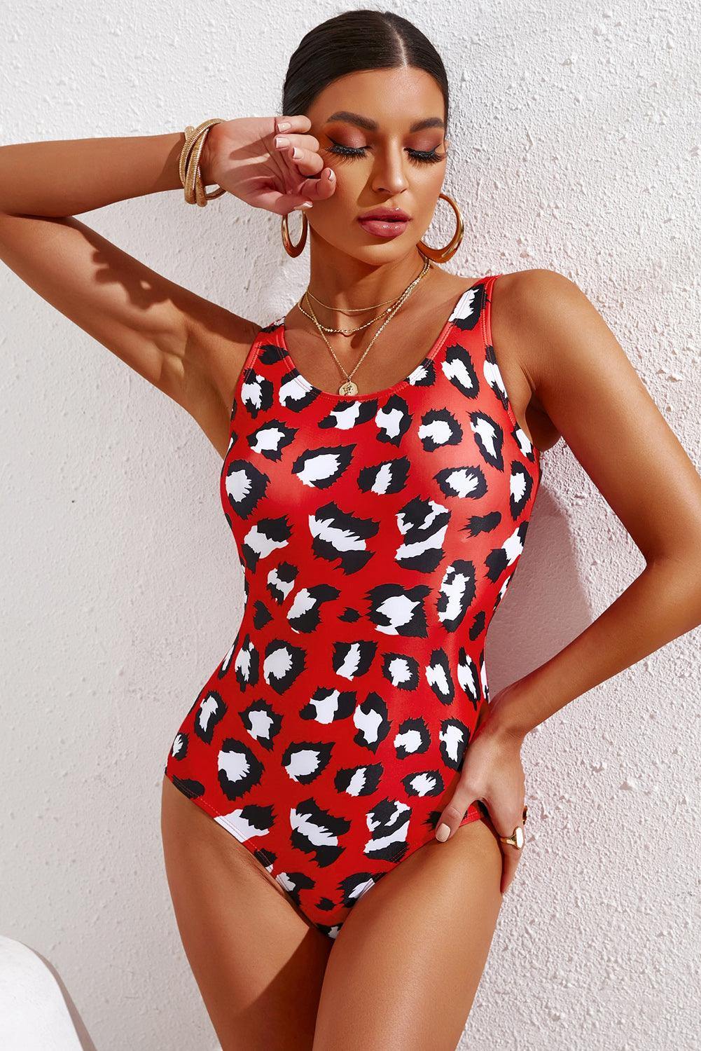 Full Size Tie-Dye Crisscross Back One-Piece Swimsuit - Trendsi