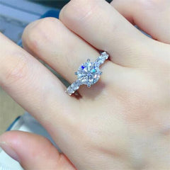 2 Carat Moissanite 925 Sterling Silver Ring - Flyclothing LLC