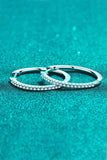 Rhodium-Plated Moissanite Hoop Earrings - Flyclothing LLC