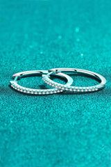 Rhodium-Plated Moissanite Hoop Earrings - Flyclothing LLC