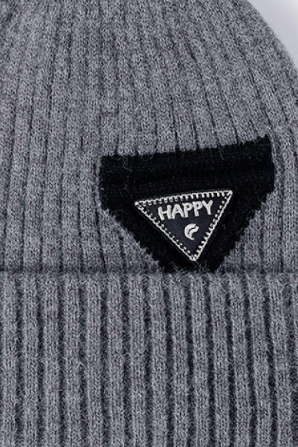 HAPPY Contrast Beanie - Flyclothing LLC