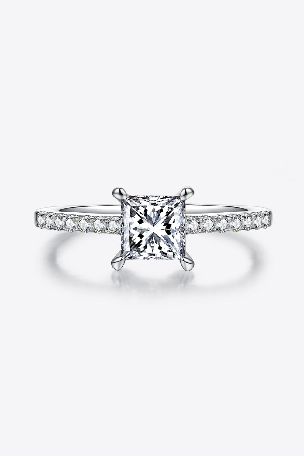 1.21 Carat Moissanite 925 Sterling Silver Side Stone Ring - Flyclothing LLC