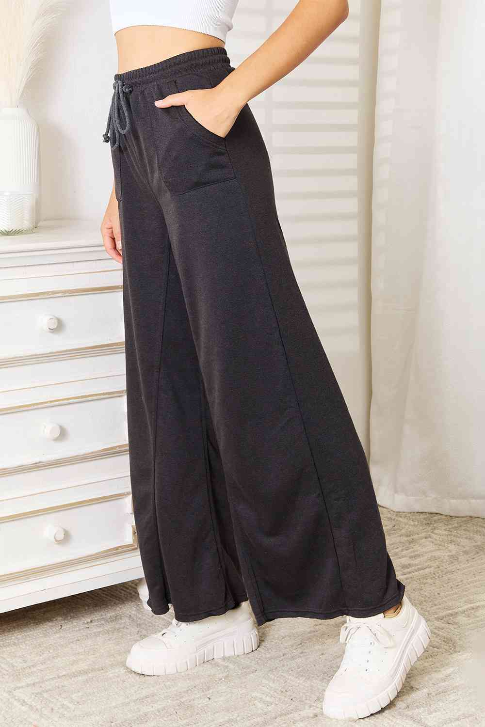 Basic Bae Wide Leg Pocketed Pants - Flyclothing LLC