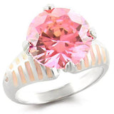 Alamode High-Polished 925 Sterling Silver Ring with AAA Grade CZ in Rose - Alamode