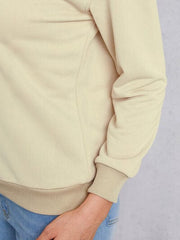 Round Neck Dropped Shoulder Sweatshirt - Trendsi