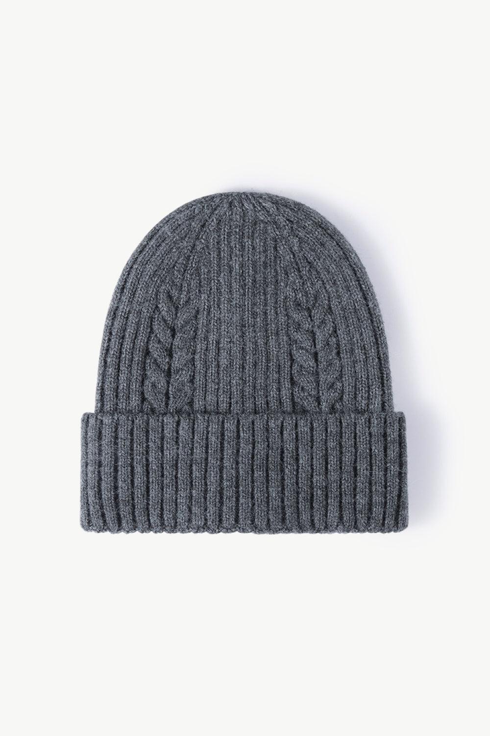 Cable-Knit Cuff Beanie - Trendsi