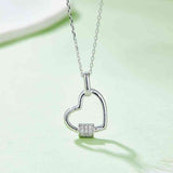 Moissanite 925 Sterling Silver Heart Shape Necklace - Flyclothing LLC