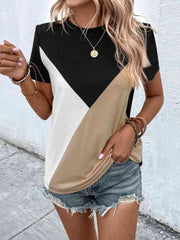 Color Block T-Shirt - Trendsi