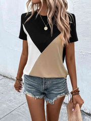 Color Block T-Shirt - Trendsi