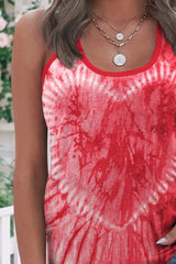 Tie-Dye Scoop Neck Wide Strap Tank - Flyclothing LLC