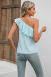 Eyelet One-Shoulder Tank - Trendsi