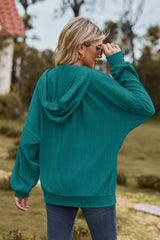 Cable-Knit Long Sleeve Hooded Jacket - Flyclothing LLC