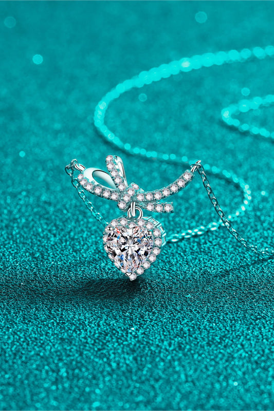 1 Carat Moissanite Heart Pendant Necklace - Flyclothing LLC