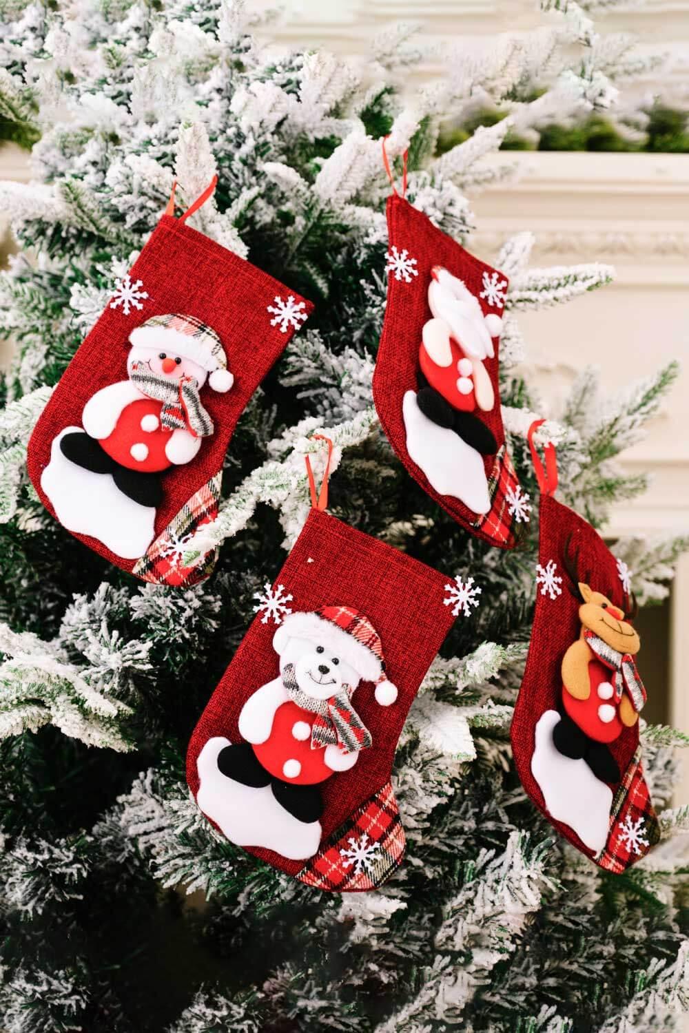 4-Pack Snowflake Christmas Stocking Hanging Widgets - Flyclothing LLC