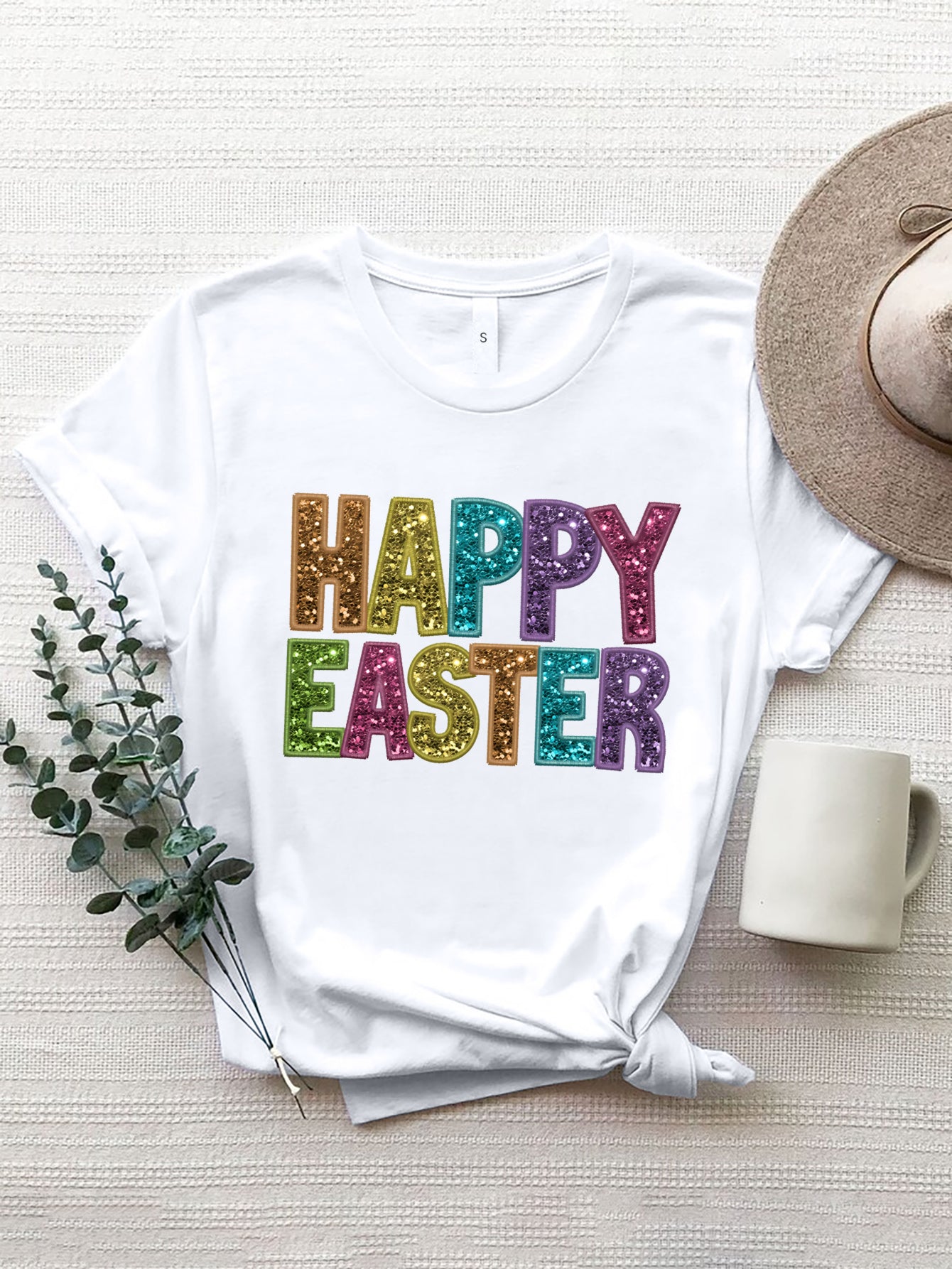 HAPPY EASTER Round Neck Short Sleeve T-Shirt - Flyclothing LLC