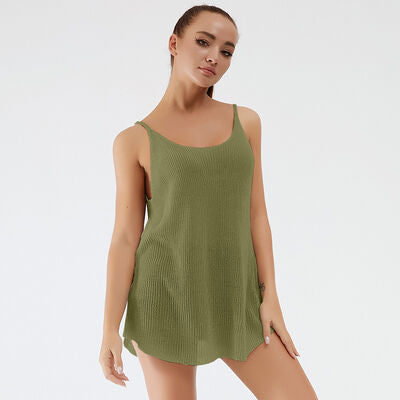 Scoop Neck Spaghetti Strap Knit Cami - Flyclothing LLC