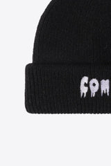 COME ON Embroidered Cuff Knit Beanie - Flyclothing LLC