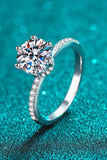 925 Sterling Silver 2 Carat Moissanite Ring - Flyclothing LLC