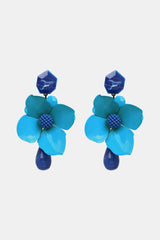 Bloosm Flower and Teardrop Resin Dangle Earrings - Flyclothing LLC