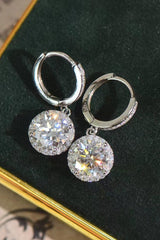 Moissanite Round Drop Earrings - Flyclothing LLC