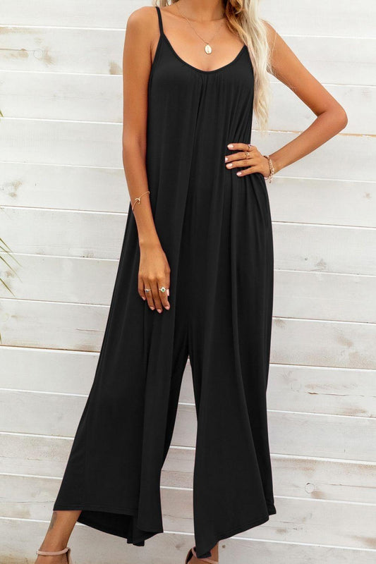 Spaghetti Strap Scoop Neck Jumpsuit - Flyclothing LLC