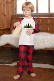 MERRY CHRISTMAS Graphic Top and Plaid Pants Set - Flyclothing LLC