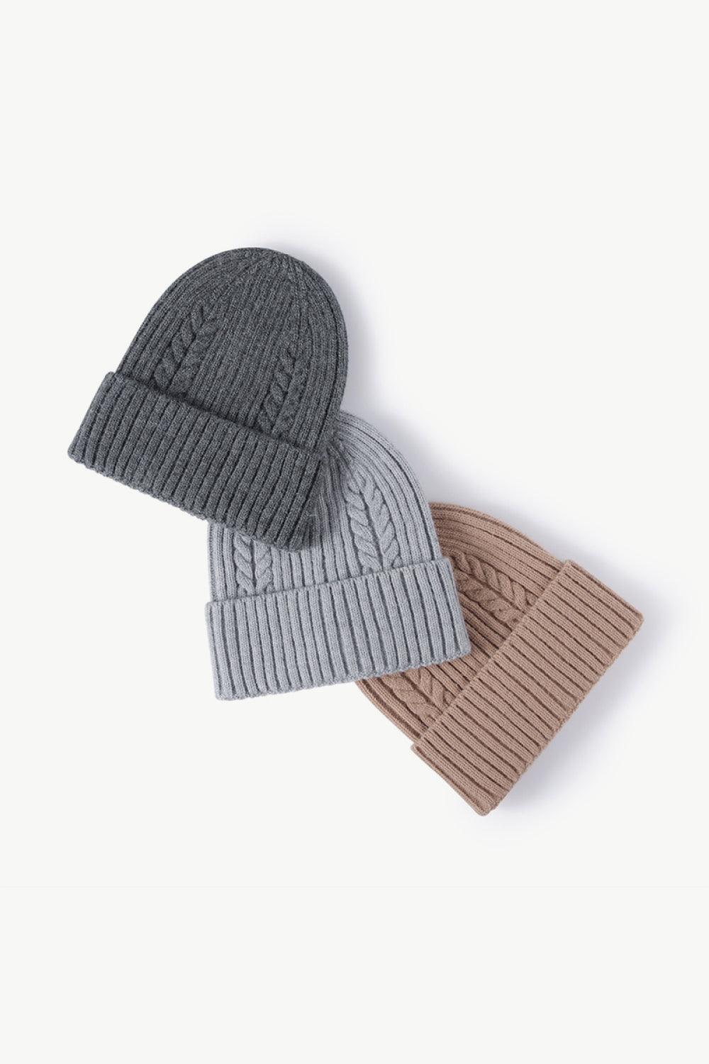 Cable-Knit Cuff Beanie - Trendsi