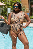 Marina West Swim Full Size Float On Ruffle Faux Wrap One-Piece in Leopard - Flyclothing LLC