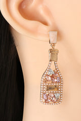 Wine Shape Zinc Alloy Acrylic Dangle Earrings - Flyclothing LLC