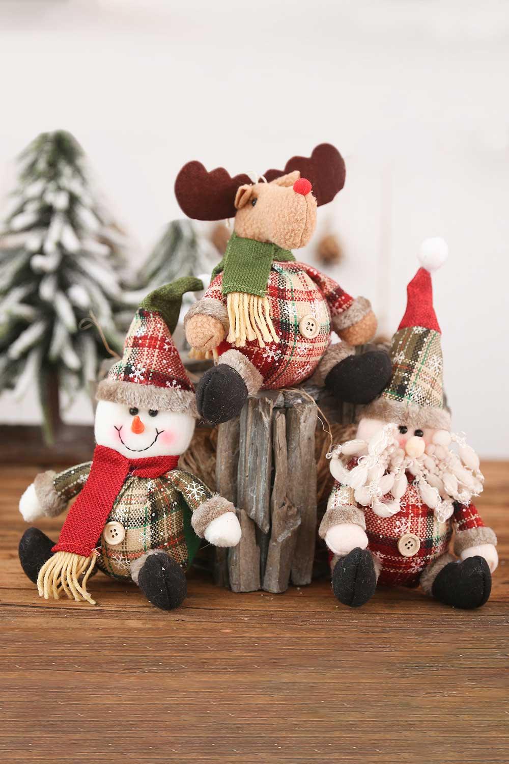 3-Pack Plush Christmas Figure Ornaments - Flyclothing LLC