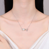 Natural Pearl Moissanite 925 Sterling Silver Necklace - Flyclothing LLC