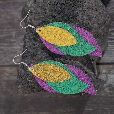 PU Leather Leaf Dangle Earrings - Trendsi