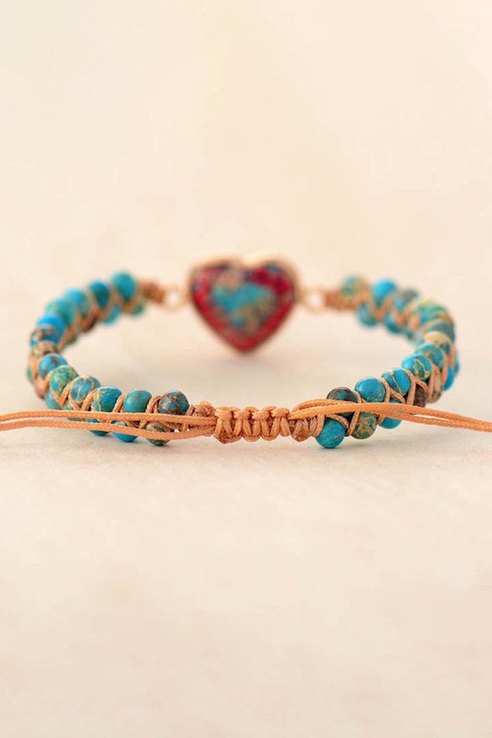 Handmade Heart Shape Natural Stone Bracelet - Flyclothing LLC