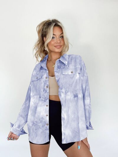 Tie-Dye Button Up Long Sleeve Shirt - Flyclothing LLC