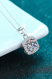 Moissanite Square Pendant Chain Necklace - Flyclothing LLC