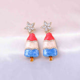 Christmas Tree Rhinestone Alloy Earrings - Flyclothing LLC