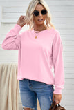 Drop Shoulder Ribbed Trim Sweatshirt - Flyclothing LLC