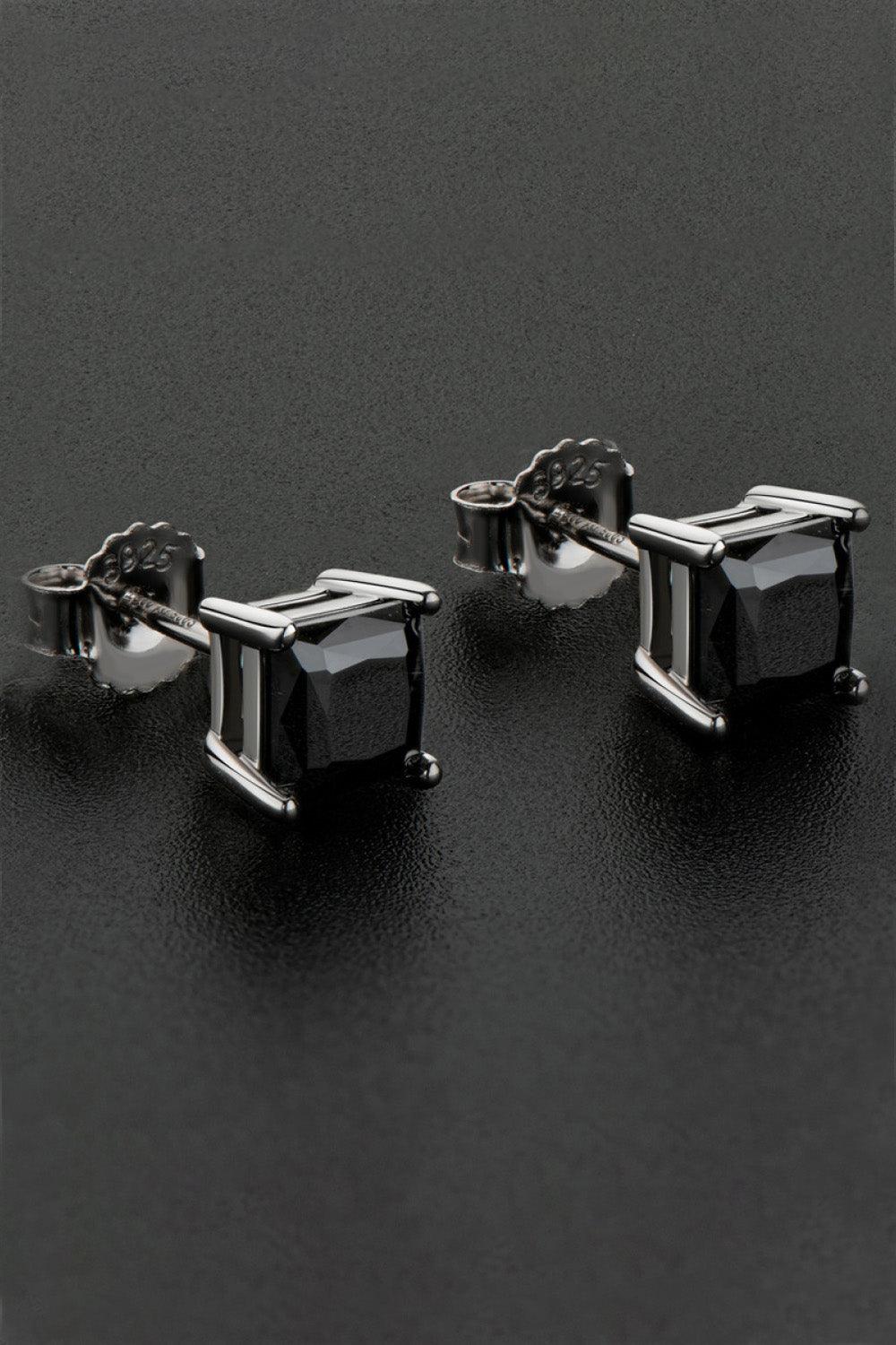 925 Sterling Silver Square Moissanite Stud Earrings - Flyclothing LLC