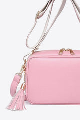 PU Leather Tassel Crossbody Bag - Trendsi