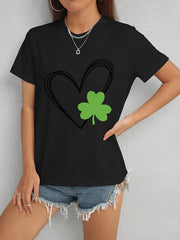 Heart Lucky Clover Short Sleeve T-Shirt - Flyclothing LLC