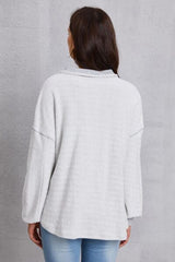 Half Button Dropped Shoulder Sweatshirt - Flyclothing LLC