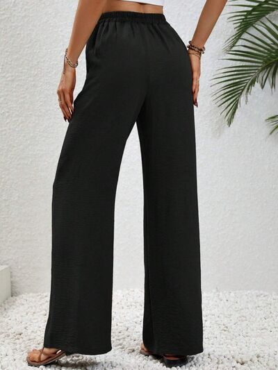 Wide Leg Drawstring Pants - Flyclothing LLC