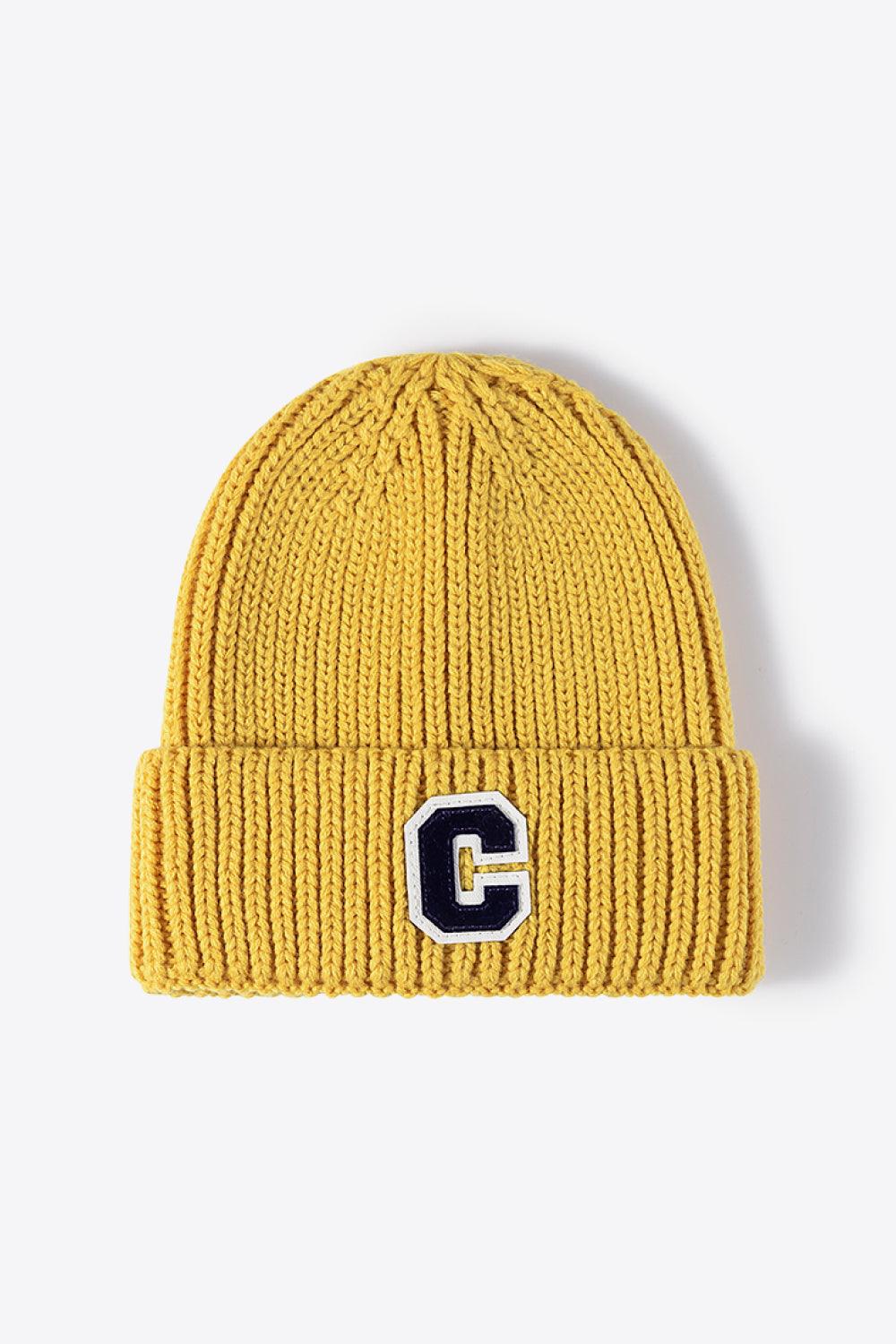 Letter C Patch Cuffed Beanie - Trendsi