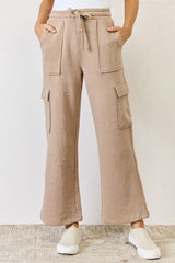 RISEN High Waist Cargo Wide Leg Pants - Flyclothing LLC