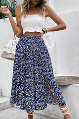 Ditsy Floral Slit High Waist Skirt - Flyclothing LLC