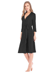 Plunge Tie Front Night Dress - Flyclothing LLC