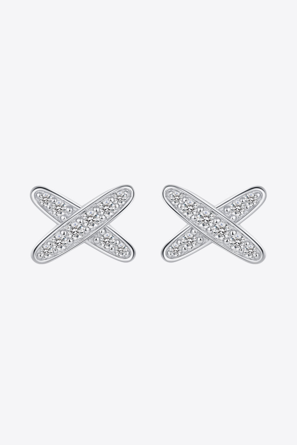 925 Sterling Silver X-Shape Moissanite Earrings - Flyclothing LLC